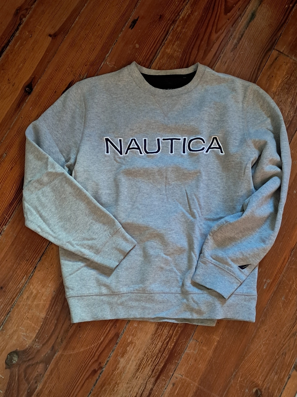 Nautica Light Gray Logo Crewneck Sweatshirt